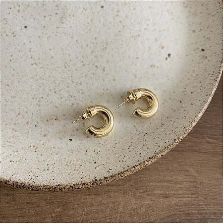 Argola Lisa Dourada Grossa - PP