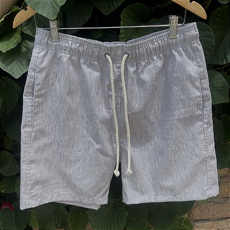 Short Pisa - Linho Cinza Rajado