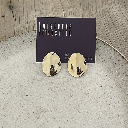 Brinco Chapa Pressão - P - Dourado