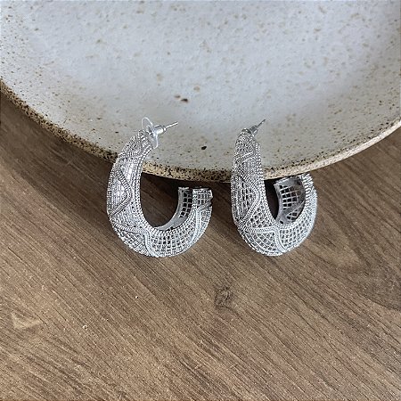 Argola Aramada Orgânica- Ródio