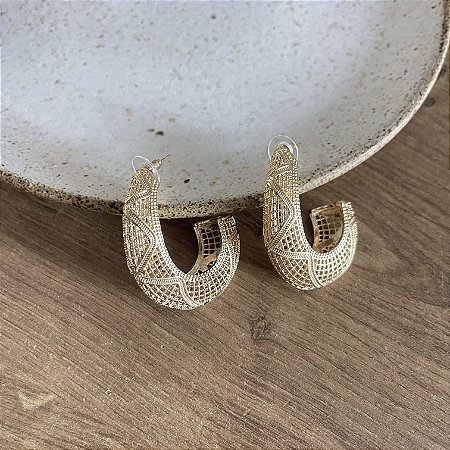 Argola Aramada Orgânica- Dourado