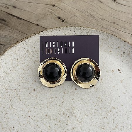 Brinco Petra Redondo Liso - Fumê