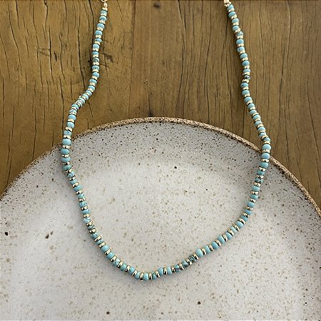 Colar Murano - P - Turquesa Rajado