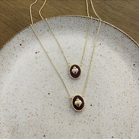 Colar Duplo Sagrado - Vinho