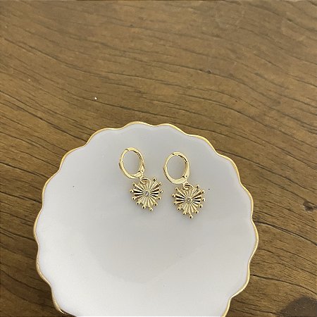 Argola Betina Coração com Esferas