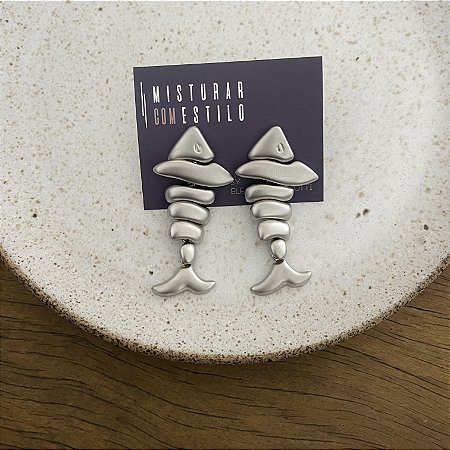 Brinco Peixe Lumière - Ródio Fosco