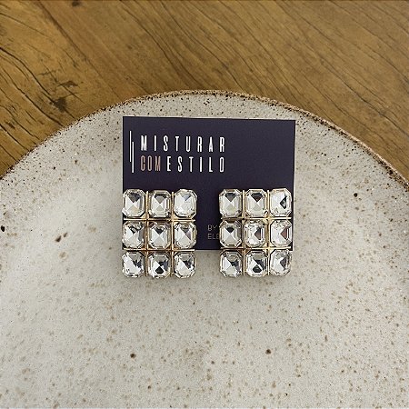 Brinco Fantasy Nove Pedras - Cristal