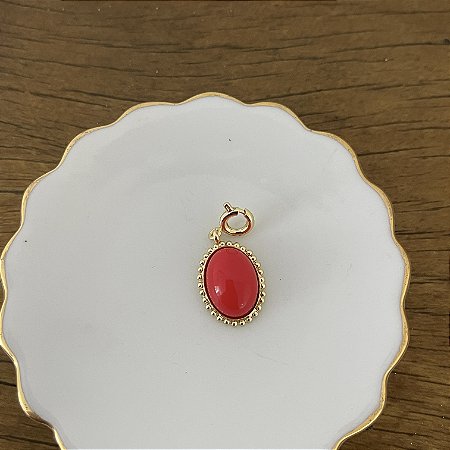 Pingente Pedra Natural Aurora - Vermelho - P