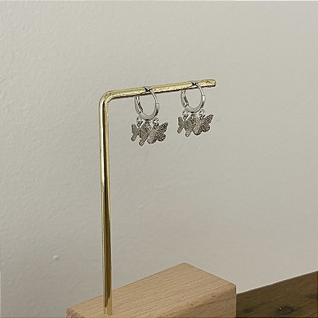 Argola Betina Borboleta Fosca - Ródio