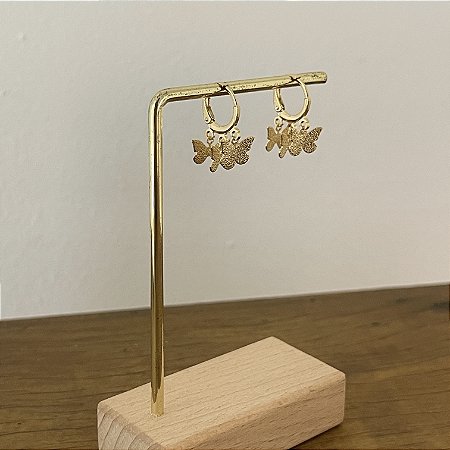 Argola Betina Borboleta Fosca - Dourado