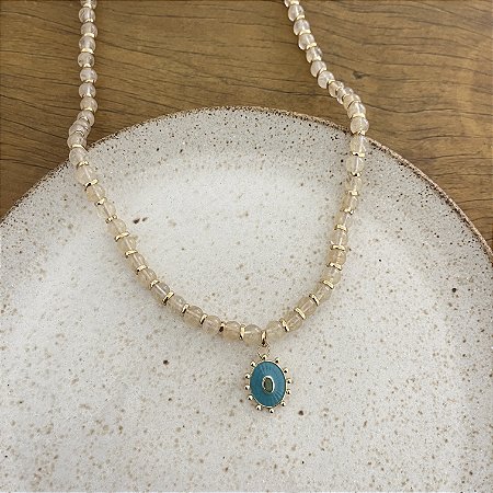 Colar Murano Pedra Ibiza - Rutilado - G - Pingente