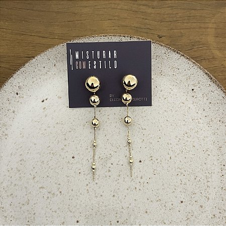 Brinco Esferas - Dourado