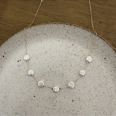 Colar Pérola Chata - P