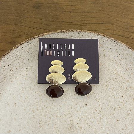 Brinco Orla Escovado - Café