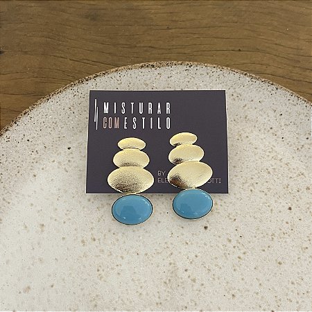 Brinco Orla Escovado - Turquesa