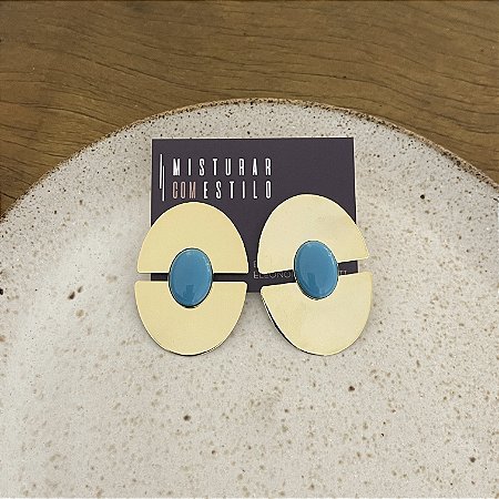 Brinco Orla Duplo Chapa - Turquesa