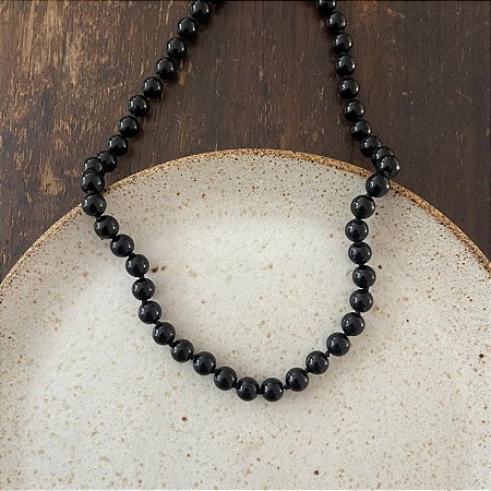 Colar Pedras Naturais Pedra Ibiza - G - Preto