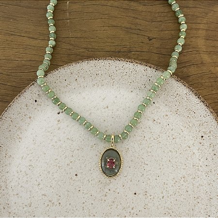 Colar Pedra Natural - Eleonora - Verde