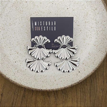 Brinco Festa Leque - Ródio