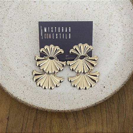 Brinco Festa Leque - Dourado
