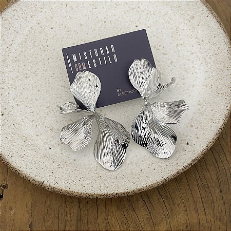 Brinco Festa Flor - Ródio