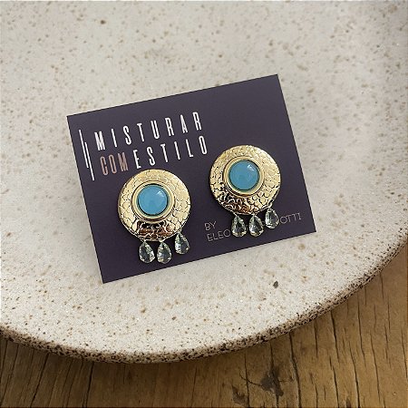 Brinco Orla Redondo Turquesa