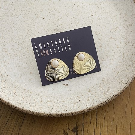 Brinco Orla Chapa e Pérola