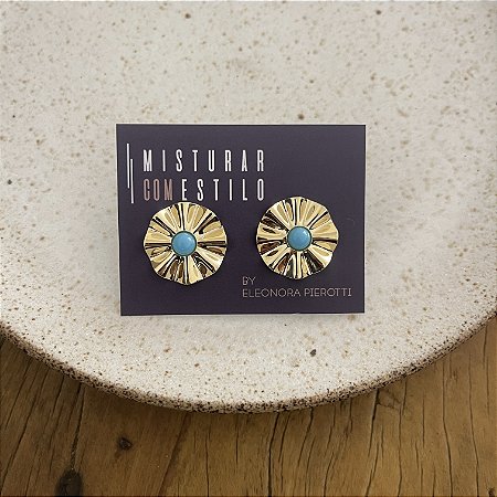 Brinco Orla Flor Turquesa