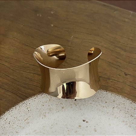 Bracelete Meia Lua Liso - Dourado