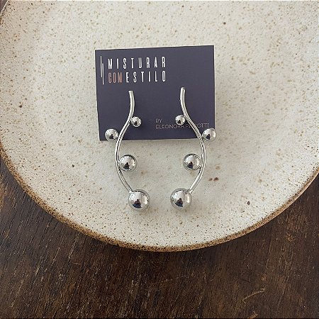 Brinco Quatro Esferas Orgânico - Ródio