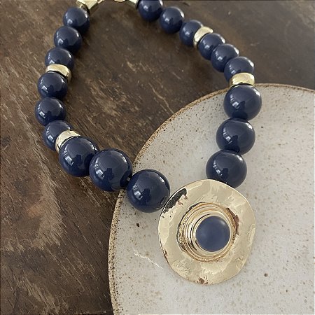 Colar Boho Disco - Marinho