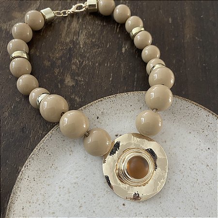 Colar Boho Disco - Cappucino