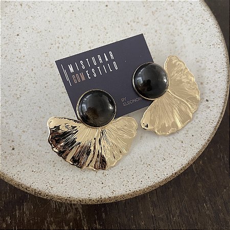 Brinco Orla Meia Flor - Fumê