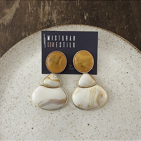 Brinco Orla Resina - Mostarda