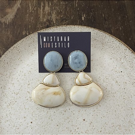 Brinco Orla Resina - Azul Celeste