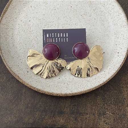 Brinco Orla Meia Flor - Uva