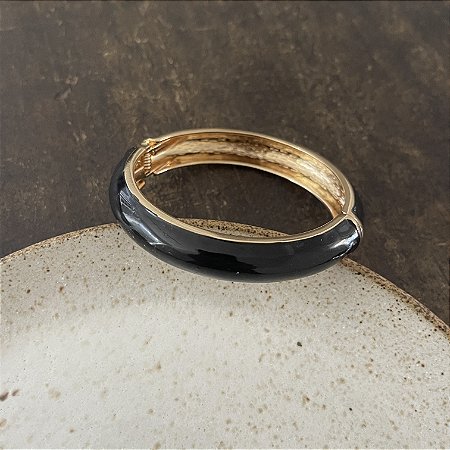 Bracelete Orla Esmaltado - Preto