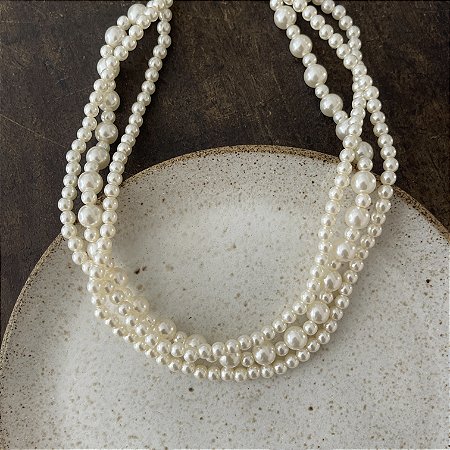 Colar Trio de Pérolas