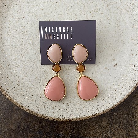 Brinco Orla Pedras Orgânica - Salmão