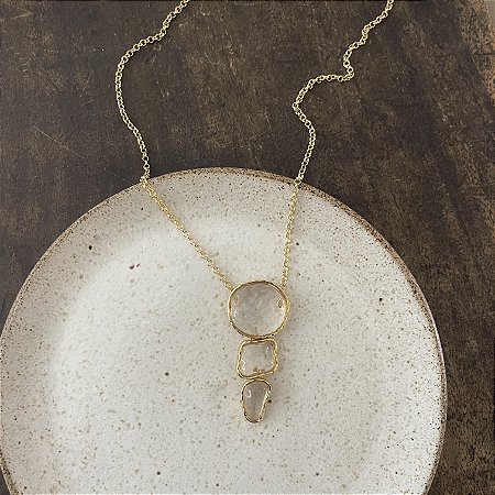 Colar Orla Pedra Orgânica - Cristal