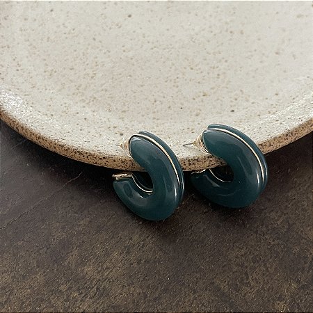 Argola Orla de Resina - Esmeralda