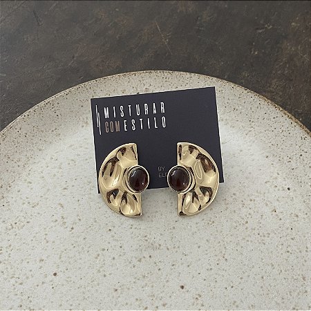 Brinco Orla Meia Chapa Martelada - Vinho