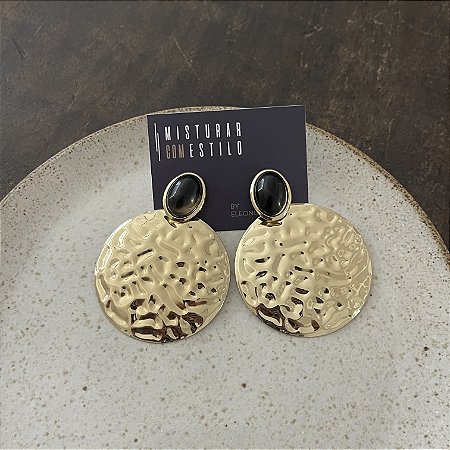 Brinco Orla Chapa Martelada - Fumê