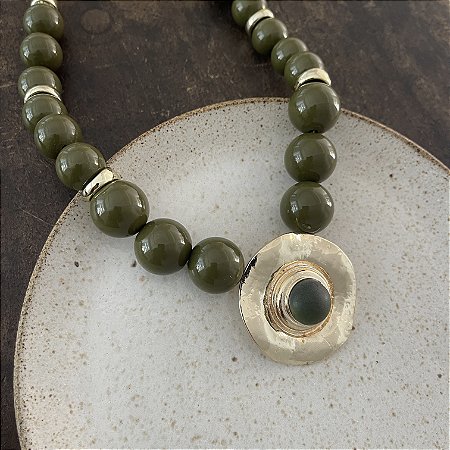 Colar Boho Disco - Oliva
