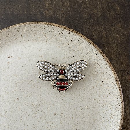 Broche Libélula - Vermelho Cereja