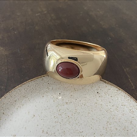 Bracelete Orla Largo com Pedra - Marsala