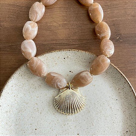 Colar Orla Concha - Marfim