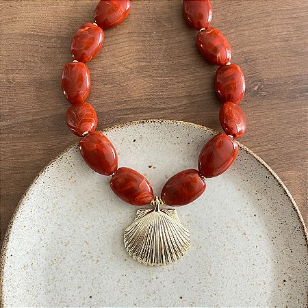 Colar Orla Concha - Terracota