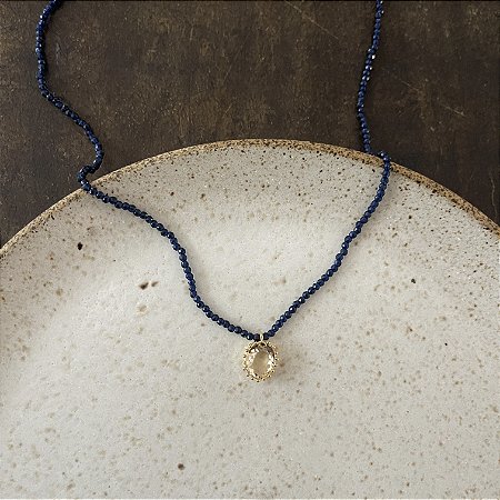 Colar Orla Cristais Azul - Pingente Cristal