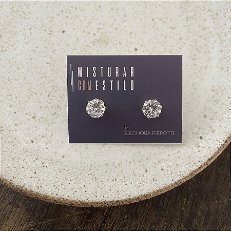 Brinco Solitário Coroa - GG - Dourado